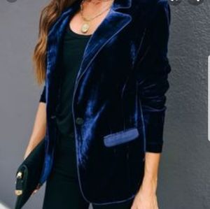 Navy Velvet Blazer